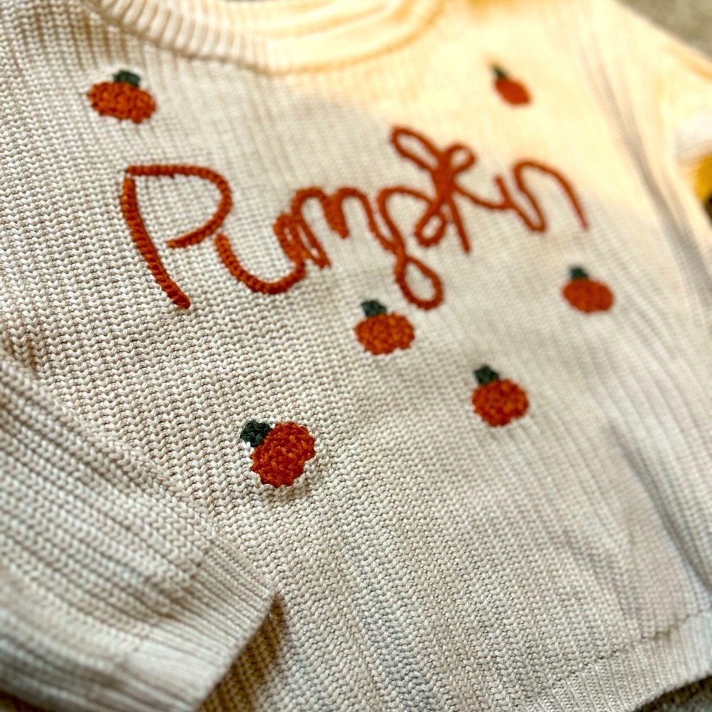Pumpkin Knit Sweater girls size 4-5